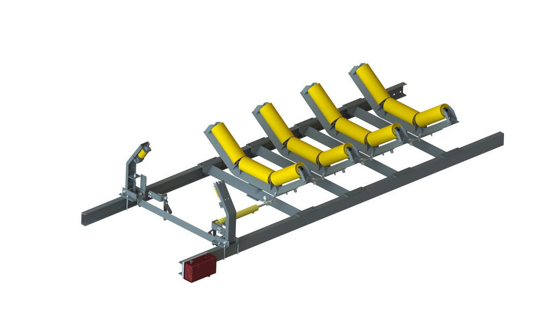 Hydraulic training idler arrangement
