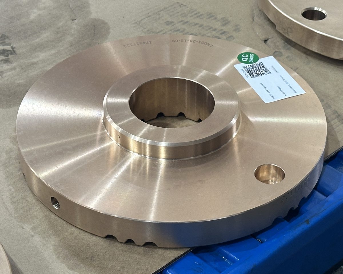 Machined bronze thrust component